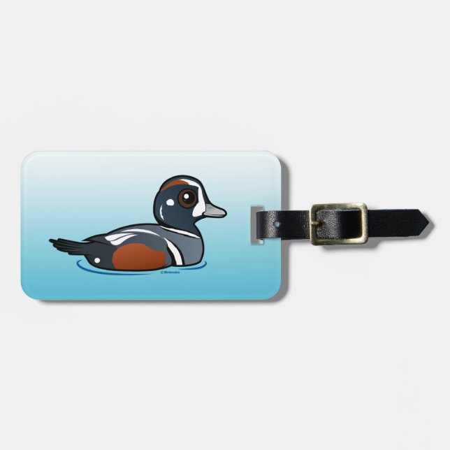 Birdorable Harlequin Duck Gepäckanhänger (Vorderseite horizontal)