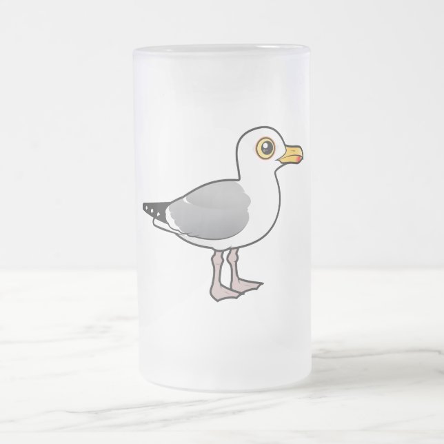 Birdorable Hering-Möve Mattglas Bierglas (Mittel)
