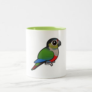 Birdorable Hochrot-blähte Parakeet auf Zweifarbige Tasse
