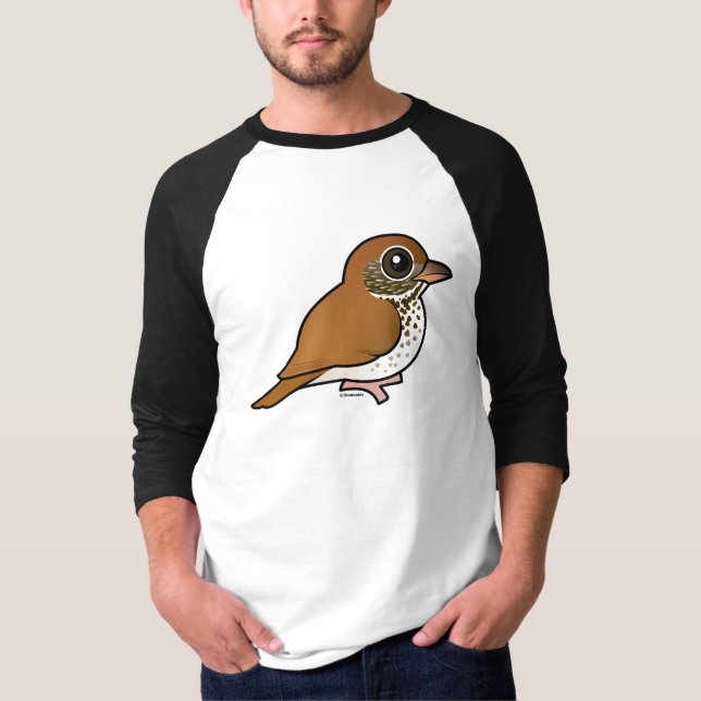 Birdorable hölzerne Drossel T-Shirt (Vorderseite)