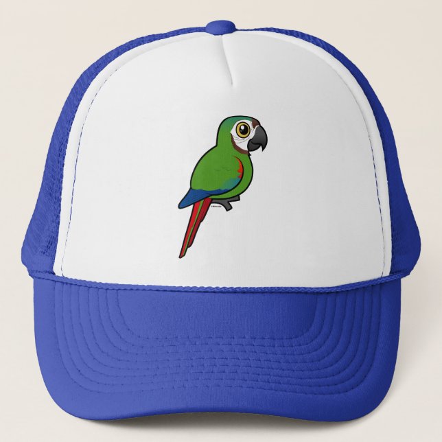 Birdorable Kastanie-konfrontierte Macaw Truckerkappe (Vorderseite)