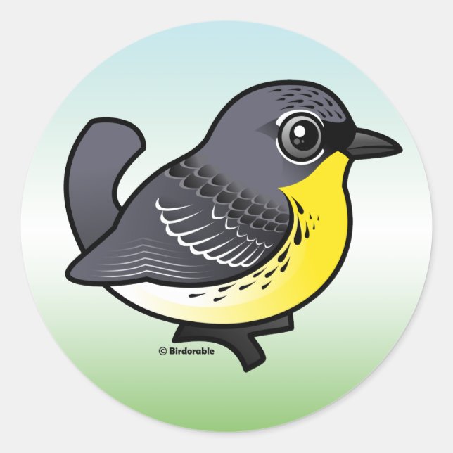 Birdorable Kirtland's Warbler Runder Aufkleber (Vorderseite)