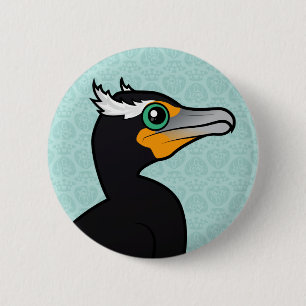 Birdorable Kormoran Doppelt-mit Haube Button