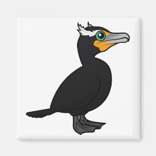 Birdorable Kormoran Doppelt-mit Haube Magnet