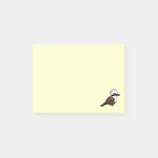 Birdorable Laughingthrush Weiß-mit Haube Post-it Klebezettel (Vorderseite)