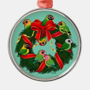 Birdorable Lovebirds-WeihnachtsKranz Ornament Aus Metall