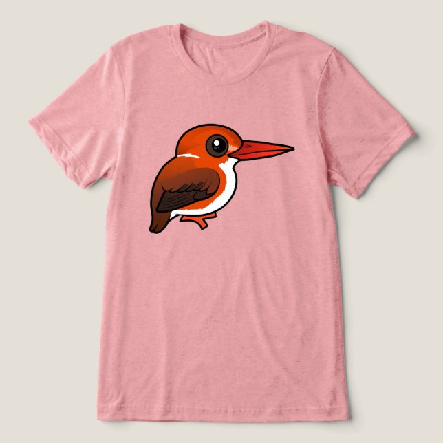Birdorable Madagaskar-Zwergfischer Tri-Blend Shirt (Design Vorderseite)