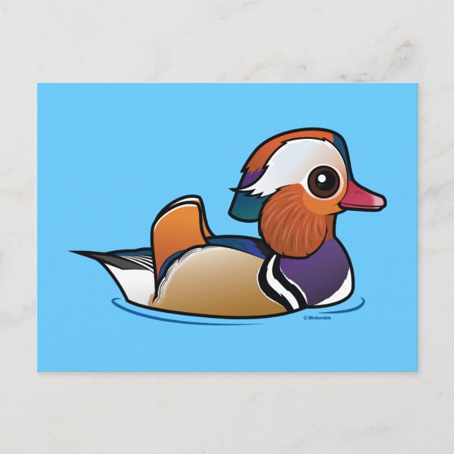 Birdorable Mandarin Duck Postkarte (Vorderseite)