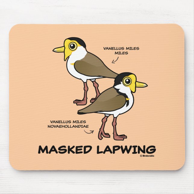 Birdorable maskierte Kiebitzunterart Mousepad (Vorne)