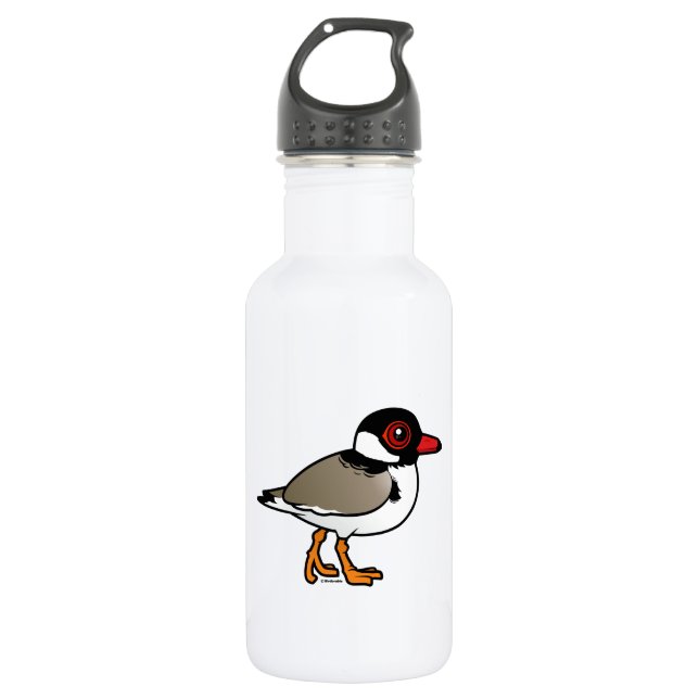 Birdorable mit Kapuze Regenpfeifer Edelstahlflasche (Vorderseite)