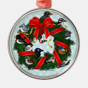 Birdorable NA Backyard Birds Weihnachtsschaden Silbernes Ornament