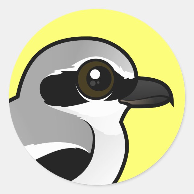 Birdorable Northern Shrike Runder Aufkleber (Vorderseite)