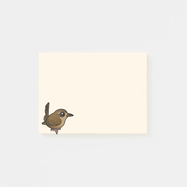 Birdorable Pazifik Zaunkönig Post-it Klebezettel (Vorderseite)