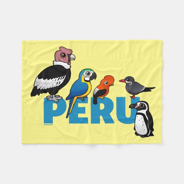 Birdorable Peru Fleecedecke (Vorderseite (Horizontal))