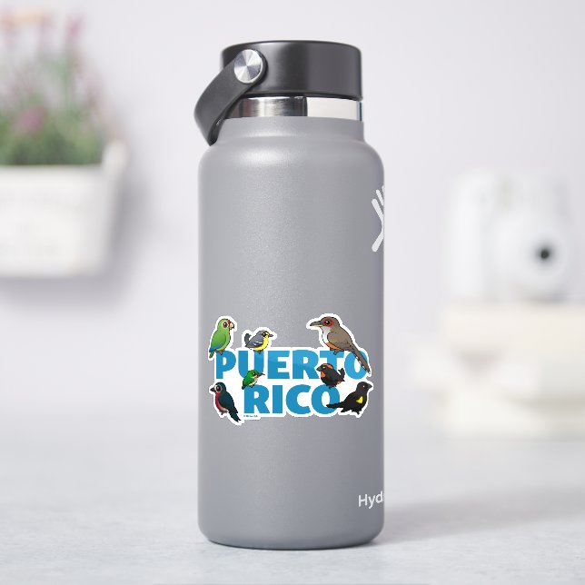 Birdorable Puerto Rico feat. Endemische Vögel Aufkleber (HydroFlask)