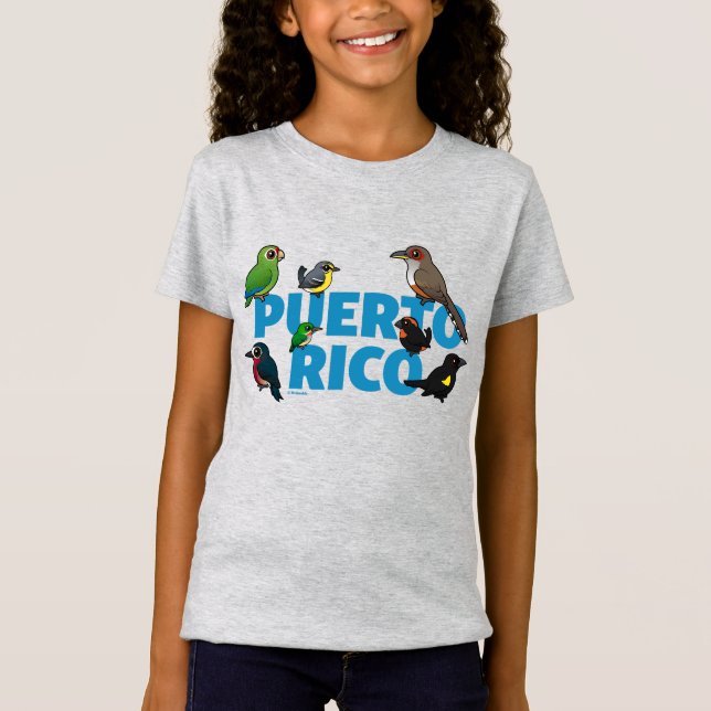Birdorable Puerto Rico feat. Endemische Vögel T-Shirt (Vorderseite)