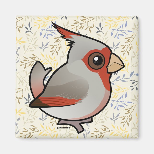 Birdorable Pyrrhuloxia Magnet (Vorne)