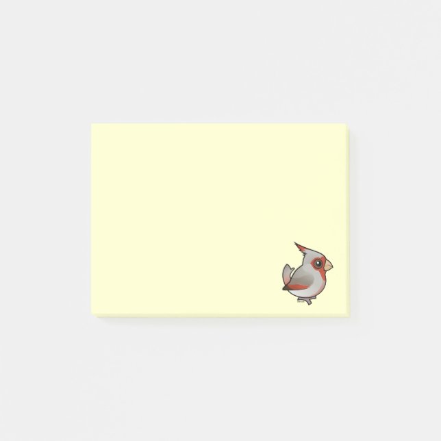 Birdorable Pyrrhuloxia Post-it Klebezettel (Vorderseite)