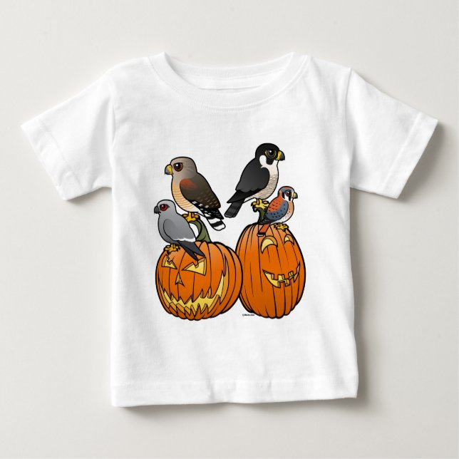 Birdorable Raubvögel auf Kürbisen Baby T-shirt (Vorderseite)