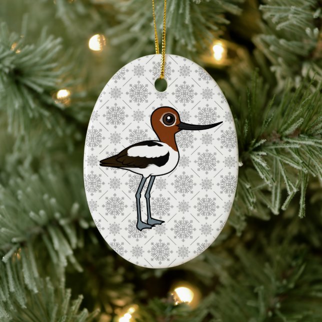Birdorable Red-halted Avocet Niedlich Cartoon Bird Keramik Ornament (Baum)