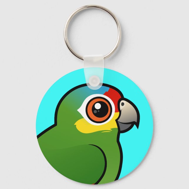Birdorable Red-Lored Parrot Schlüsselanhänger (Vorderseite)