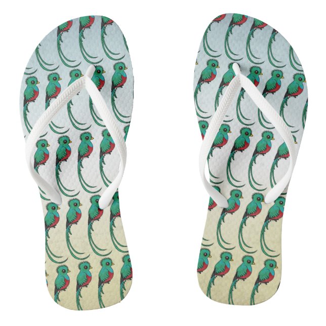 Birdorable Resplendant Quetzal Flip Flops (Fußbett)