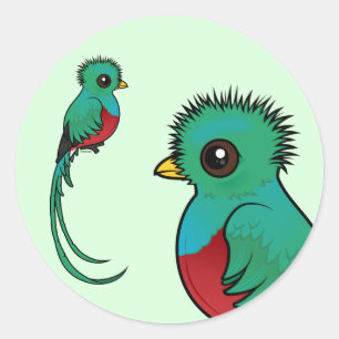 Birdorable Resplendent Quetzal Runder Aufkleber