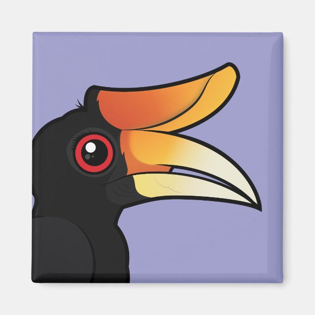 Birdorable Rhinoceros Hornbill Magnet (Vorne)
