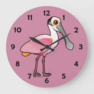 Birdorable rosa Spoonbill Große Wanduhr