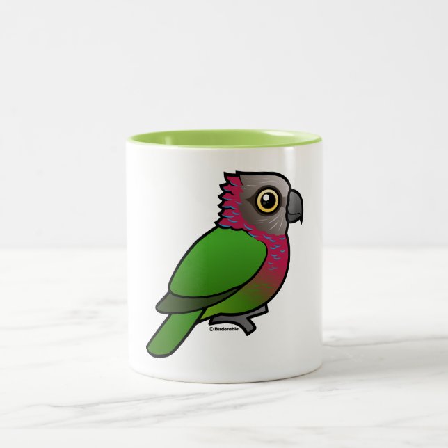 Birdorable Rot-Fan Papagei Zweifarbige Tasse (Mittel)