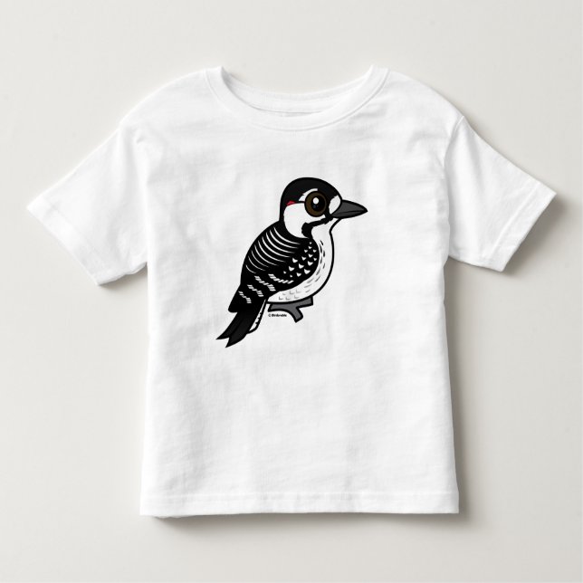 Birdorable Roter-cockaded Specht Kleinkind T-shirt (Vorderseite)