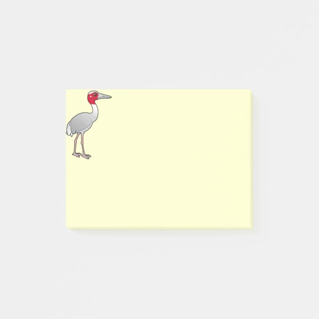 Birdorable Sarus Kran Post-it Klebezettel (Vorderseite)