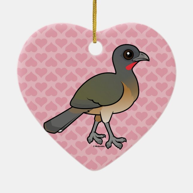 Birdorable schlichtes Chachalaca Keramik Ornament (Hinten)