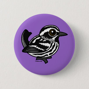 Birdorable schwarzer u. weißer Trällerer Button