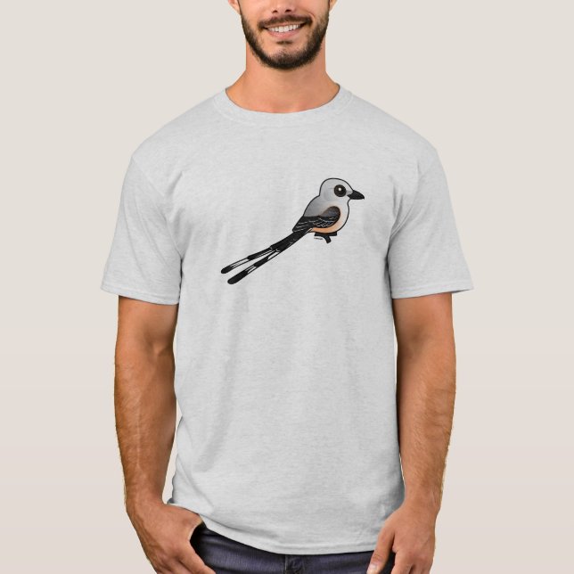 Birdorable Scissor-band Flychatcher an T-Shirt (Vorderseite)