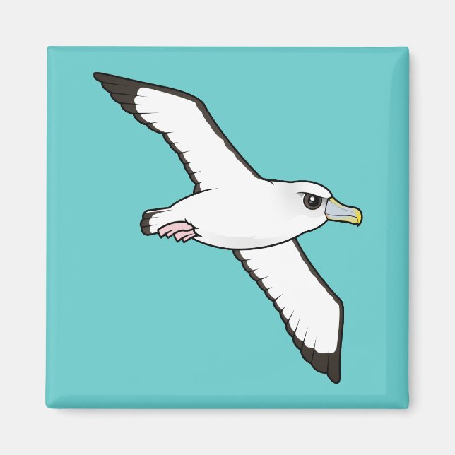 Birdorable Shy Albatross im Flug Magnet (Vorne)