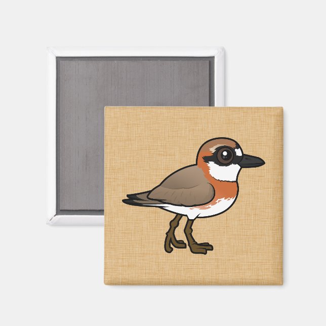 Birdorable Sibirische Sandplover Magnet (Vorderseite/Rückseite)