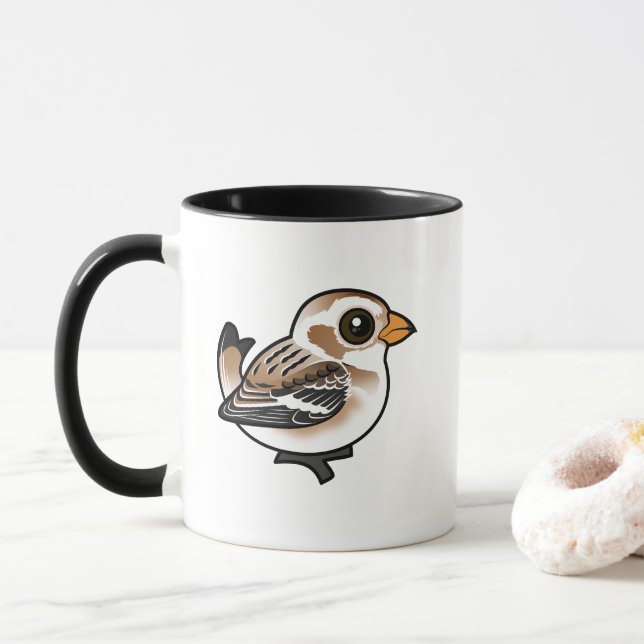 Birdorable Snow Bunting Tasse (Mit Donut)