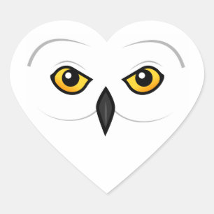 Birdorable Snowy Owl Face Herz-Aufkleber