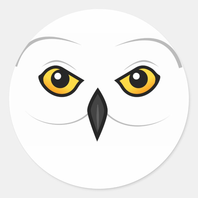 Birdorable Snowy Owl Face Runder Aufkleber (Vorderseite)