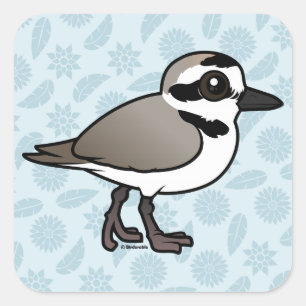 Birdorable Snowy Plover Quadratischer Aufkleber