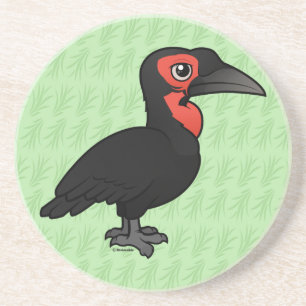 Birdorable südlicher GrundHornbill Sandstein Untersetzer