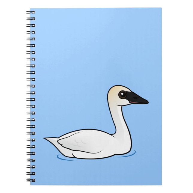 Birdorable Trompeters-Schwan Notizblock (Vorderseite)
