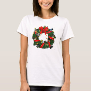 Birdorable Warblers Weihnachtskranz T-Shirt