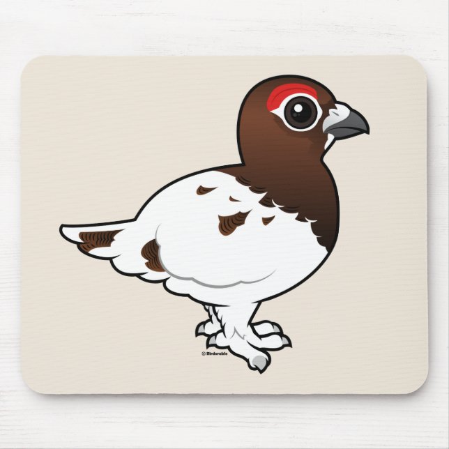 Birdorable Weide-Alpenschneehuhn, Sommermann Mousepad (Vorne)