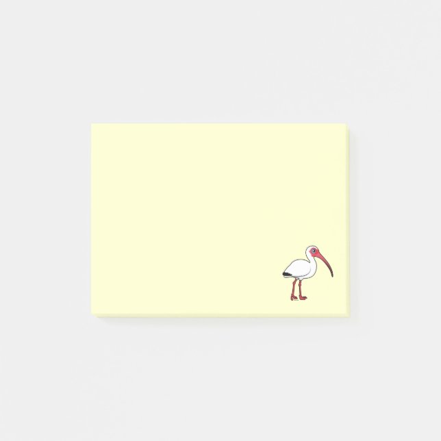 Birdorable Weiß IBIS Post-it Klebezettel (Vorderseite)