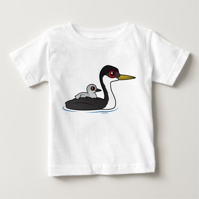 Birdorable Western Grebe mit Baby T-shirt (Vorderseite)