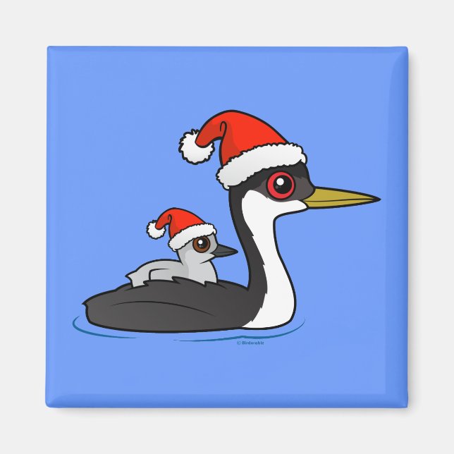 Birdorable Western Grebe Santa Magnet (Vorne)