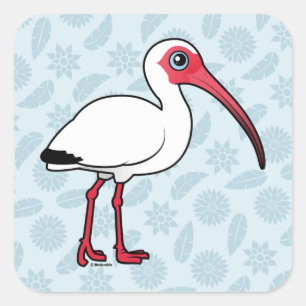 Birdorable White Ibis Quadratischer Aufkleber