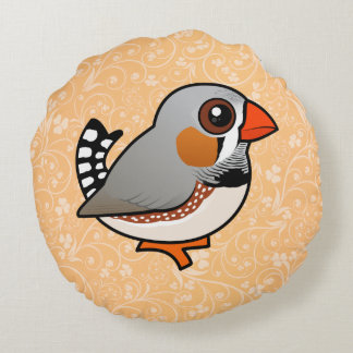 Birdorable Zebra-Fink Rundes Kissen